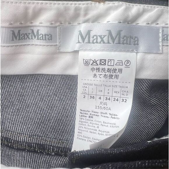 Max Mara Dark Denim 5 Pocket Cropped Jean NWT Size 2 - Picture 4 of 5